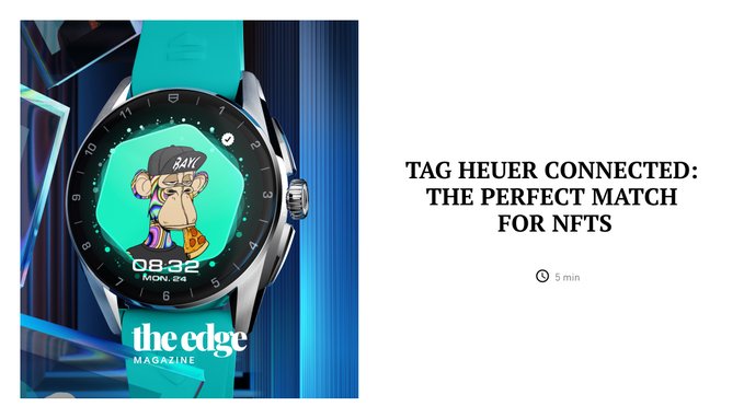 NFT şimdi de TAG Heuer'ın akıllı saat modellerinde