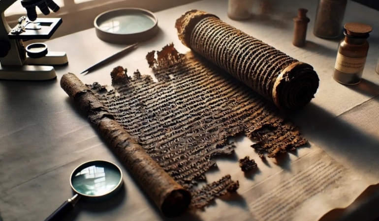 Yanmış parşömenlerin ilk kelimesini 21 yaşındaki öğrenci buldu