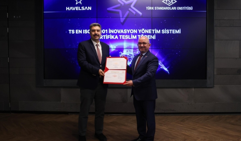 HAVELSAN “TS EN ISO 56001 belgesi” alan birinci yazılım şirketi oldu