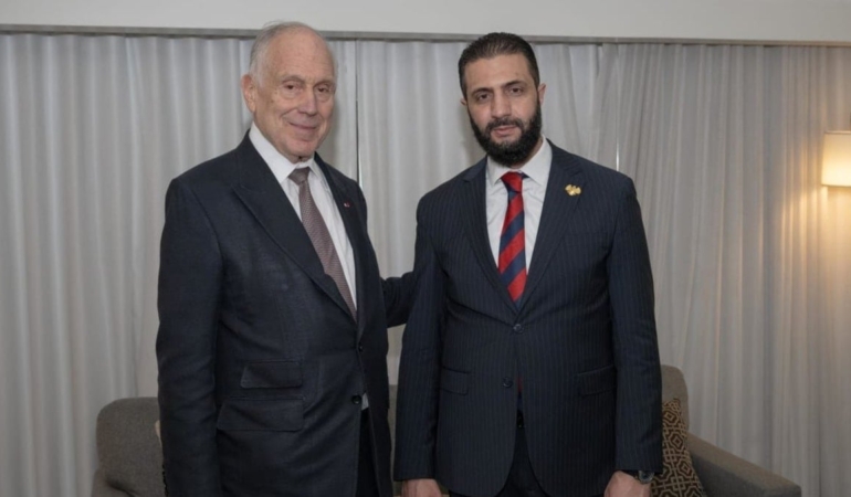 Şaraa, Dünya Yahudi Kongresi lideri Lauder’le buluştu
