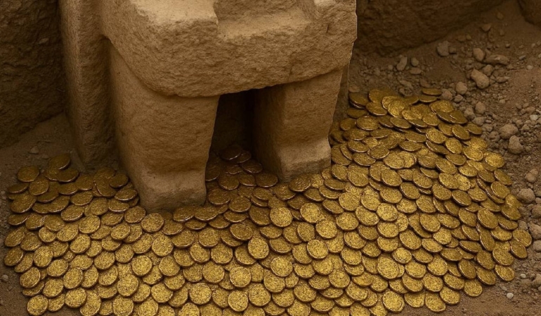 Servet değerindeki hazine 1300 yıllık heykelin altından çıktı