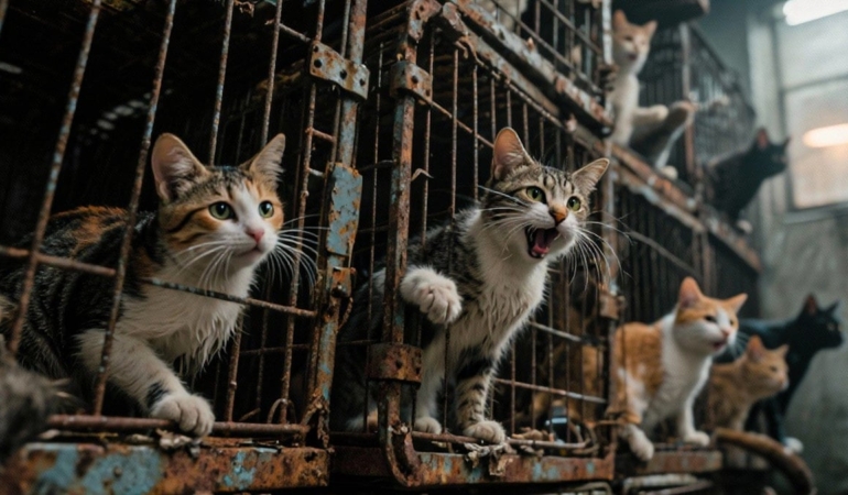İyilik bahanesiyle vahşet: 1000 kediyi kafesle suya atıp boğdular!