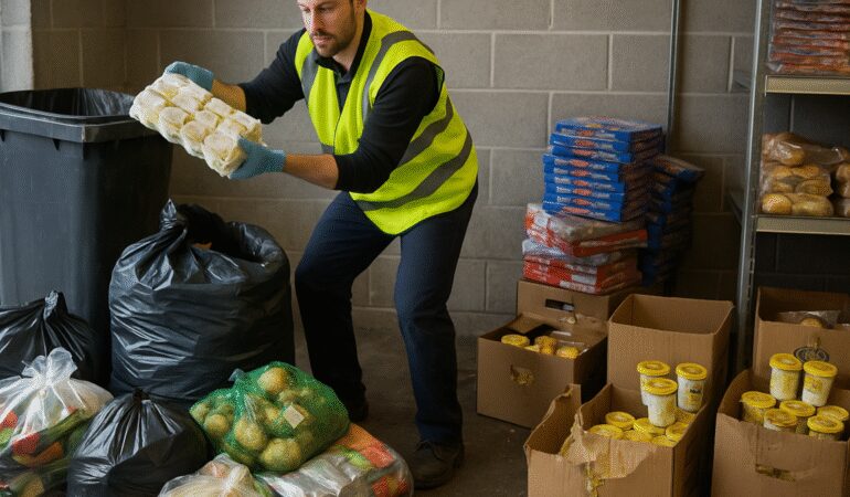 Ünlü marketin içinden 800 kilo bozulmuş gıda ve çöp çıkarıldı