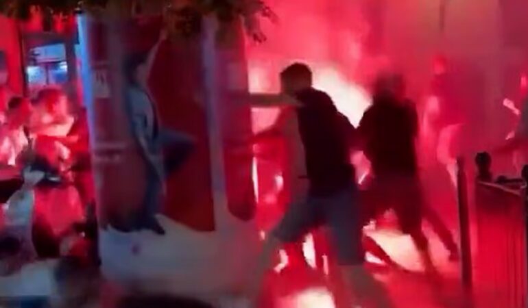 İngiliz ve Fransız taraftarlar, Budapeşte sokaklarında meydan savaşına tutuştu